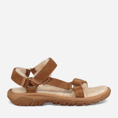 Teva Hurricane Shearling Men's Beige / Brown Sandals CA02564 Canada Online